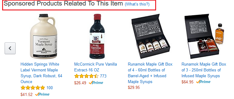Amazon Sponsored Related Products